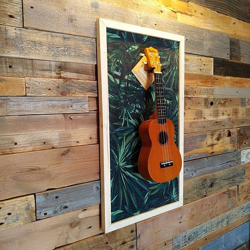 Ukulele display wall hanger by guisplay guitar display cabinet case showcase