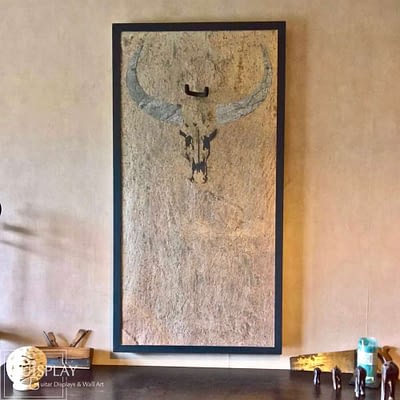 Guisplay Wall Hanger Guitar Display Stand Cow Stone Marquetry 2(watermarked)