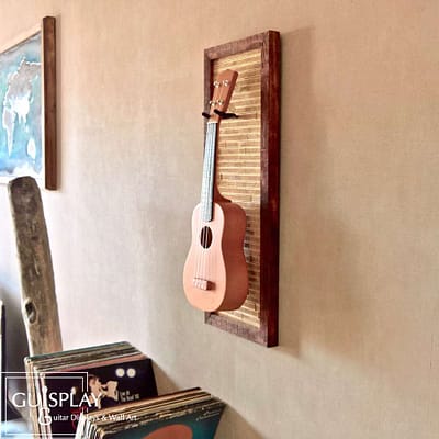 Guisplay Tiki 1 Support Ukulele Display and Wall Art Framed Creation7(watermarked)