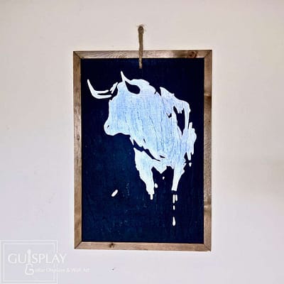 Guisplay Bull Ardoise Slate Framed Wall Art Creations4