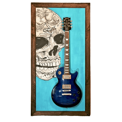 Mexican Skully Guisplay Guitar Display png 8