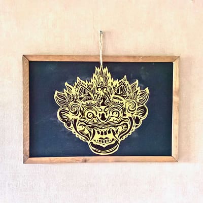 Guisplay Bali Barong Ardoise Slate Framed Wall Art Creations3
