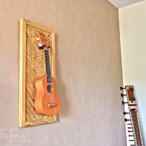 Guisplay Tiki 2 Support Ukulele Display and Wall Art Framed Creation9(watermarked)
